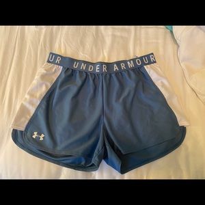 Blue and white under armour shorts size L